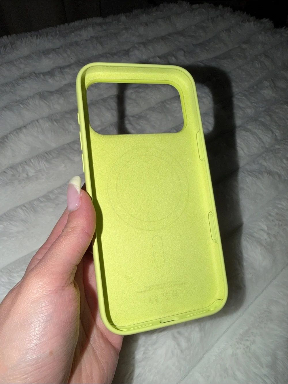 Apple Neon Yellow Silicone iPhone Case 17 pro max